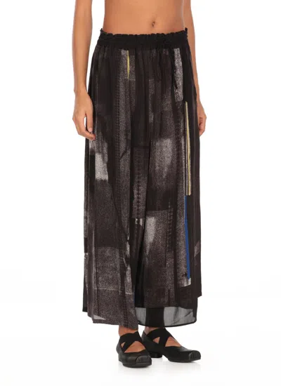 Y's Pants With Geometric Pattern In Grey
