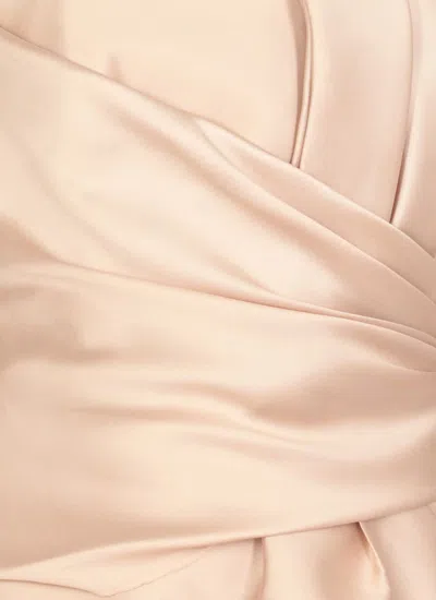 Alberta Ferretti Ivory Silk Blend Dress In Beige