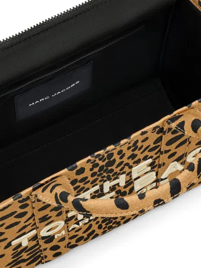 Marc Jacobs The Medium Cheetah Canvas Tote Bag In Black