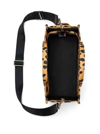 Marc Jacobs The Medium Cheetah Canvas Tote Bag In Black