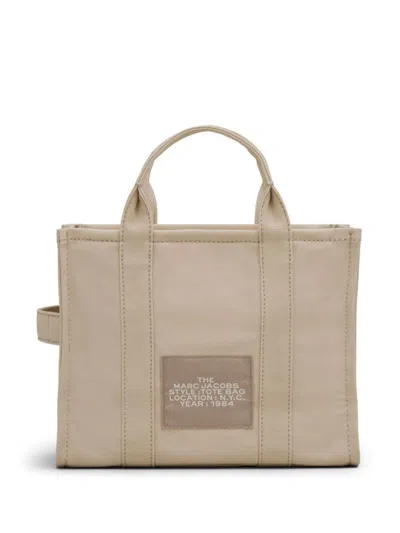 Marc Jacobs Tote Bag With Detachable Strap And Bold Lettering In Beige