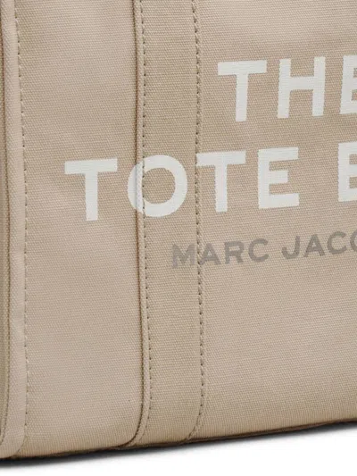 Marc Jacobs Tote Bag With Detachable Strap And Bold Lettering In Beige