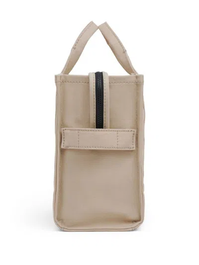 Marc Jacobs Tote Bag With Detachable Strap And Bold Lettering In Beige