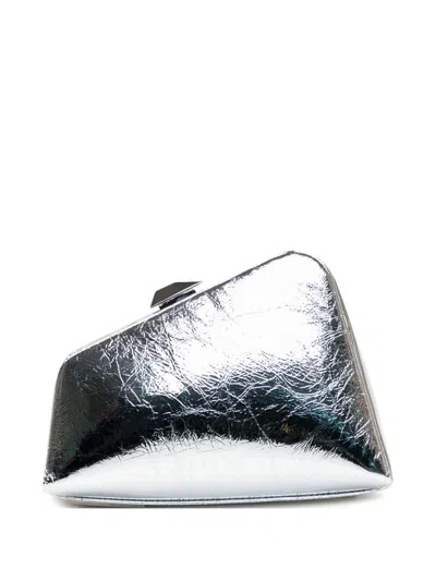 Attico Mini Midnight Clutch Bag In Silver