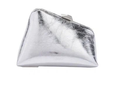 Attico Mini Midnight Clutch Bag In Silver