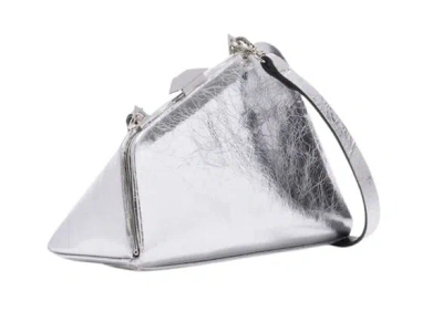 Attico Mini Midnight Clutch Bag In Silver