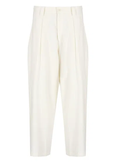 Y's High-waisted Linen Blend Pants In Neutral