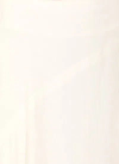 Y's Flowing White Linen Blend Skirt In White