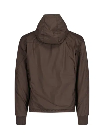 Zegna Drawstring Hooded Jacket In Brown