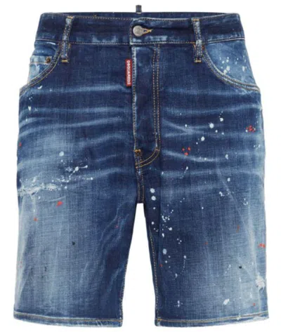 Dsquared2 Cropped Jeans With Paint Splatters In Multicolor