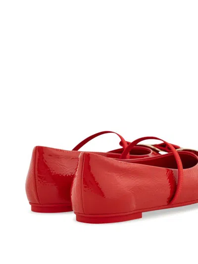 Ferragamo Vara Ballet Flats In Red