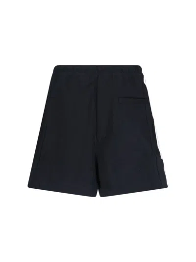 Y-3 Striped Waistband Shorts Back Pocket In Black