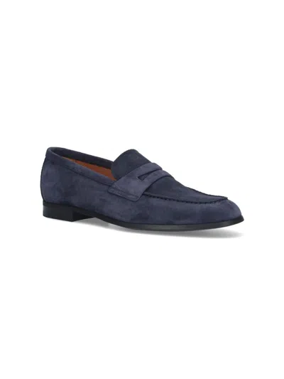 Church's Navy Blue Leather Heswall Loafers In Black