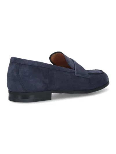 Church's Navy Blue Leather Heswall Loafers In Black