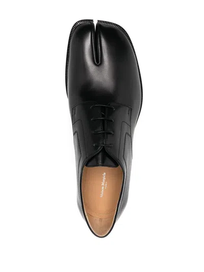 Maison Margiela Brown Tabi Lace-up Oxfords In Black