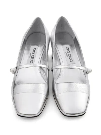 Jimmy Choo 45 Elisa Square Toe Pumps In Silver