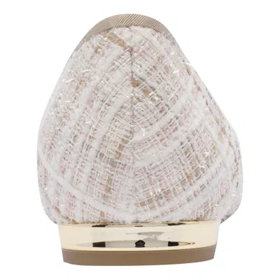 Aquazzura Check Tweed Pointed Toe Ballet Flats In Beige