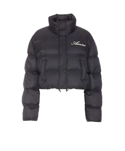 Amiri Down Jacket With High Neck And Pockets In Black