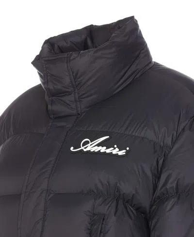 Amiri Down Jacket With High Neck And Pockets In Black