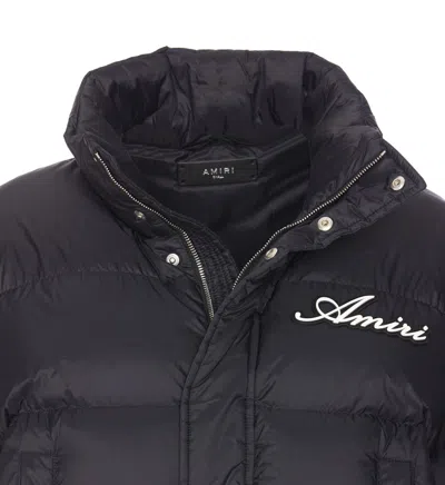 Amiri Down Jacket With High Neck And Pockets In Black