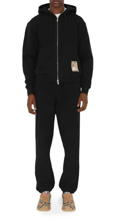 Burberry Equestrian Knight Elasticated-waist Track Pants In Black