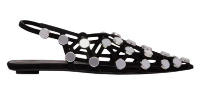 Attico Grid Ballerina In Black