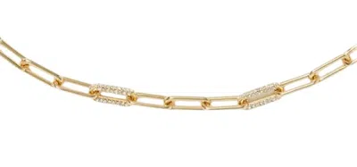 Tory Burch Good Luck Chain Pave Necklace In Tory Gold/crystal