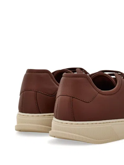 Ferragamo Calf Leather Low-top Sneakers In Multicolor