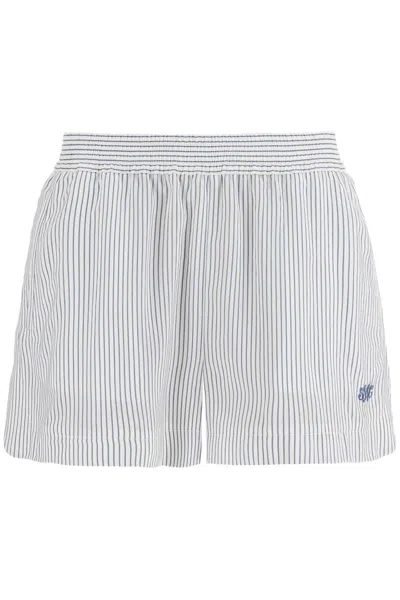 Stella Mccartney Stella Mc Cartney 'striped Silk Shorts In A In White/steel