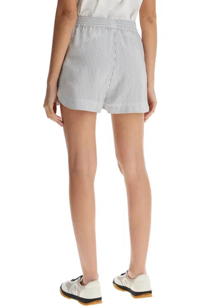 Stella Mccartney Stella Mc Cartney 'striped Silk Shorts In A In White/steel