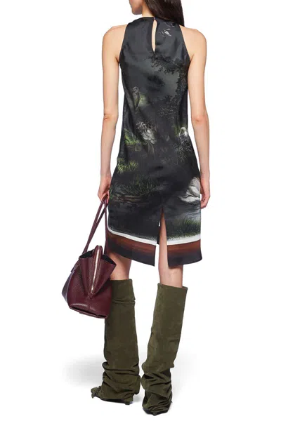 Attico Night Landscape Smoke Print Halter Dress In Smoke