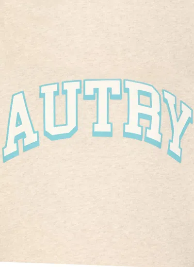 Autry Grey Cotton Blend College Sweatshirt With Screen-printed Graphic In Multi