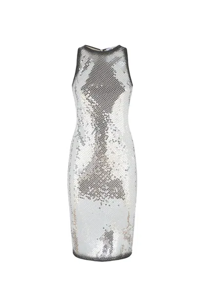 Attico The  Dresses In Silver