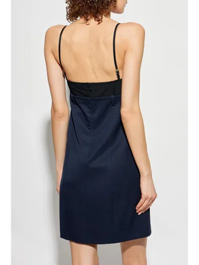 Attico Spaghetti Strap Mini Dress In Blue