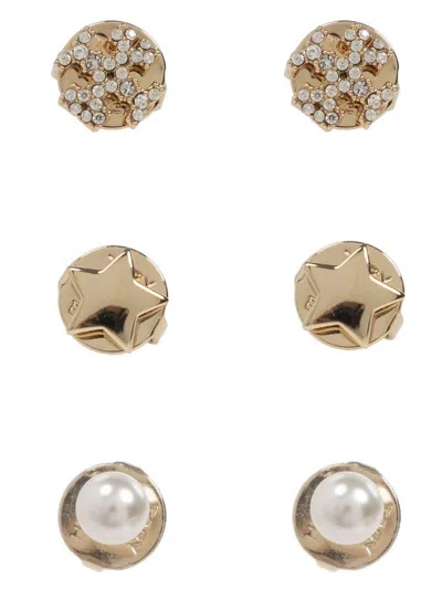 Tory Burch Pearl-detailing Earrings In Tory Gold/crystal/pearl