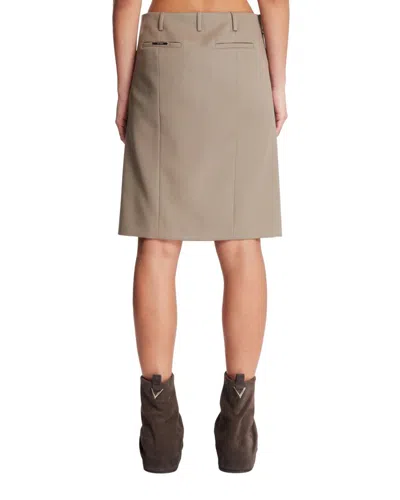 Attico Virgin-wool Midi Skirt In Beige