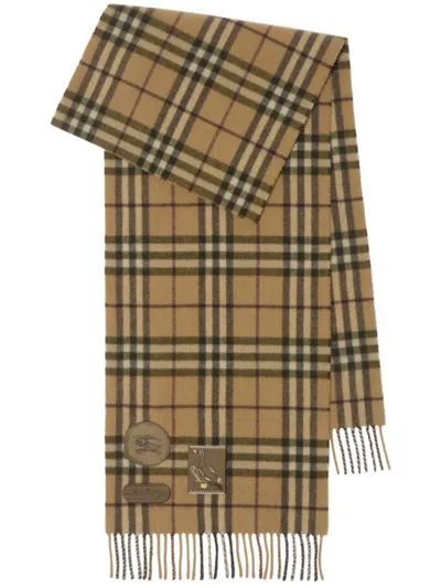 Burberry Badge Vintage Checked Fringed Scarf In Multicolor
