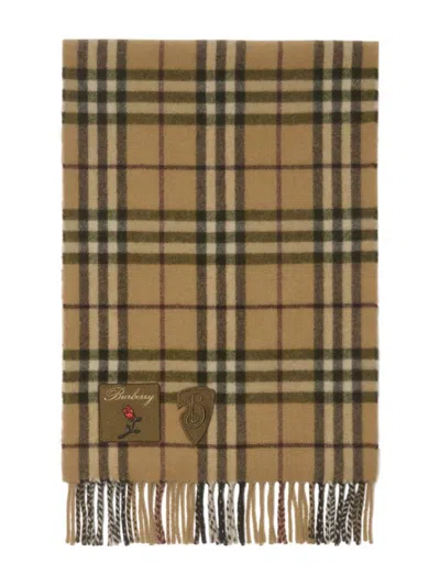 Burberry Badge Vintage Checked Fringed Scarf In Multicolor