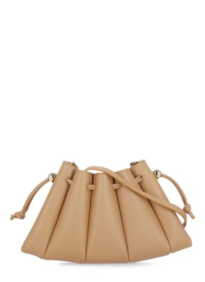 Themoirè Brown Vegan Leather Dafne Bottalato Shoulder Bag In Brown