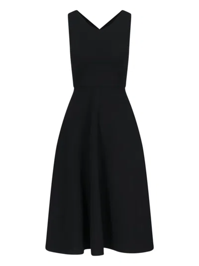 Aspesi Knee Length Dress Fitted Bodice In Black