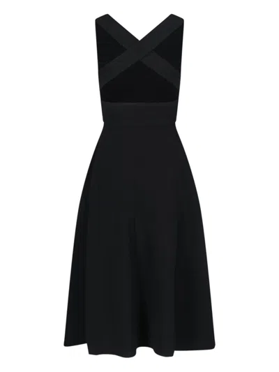 Aspesi Knee Length Dress Fitted Bodice In Black
