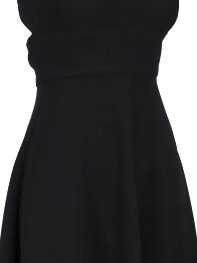 Aspesi Knee Length Dress Fitted Bodice In Black