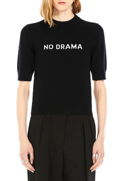 Sportmax Wool-cashmere No Drama Short-sleeve Sweater In Black