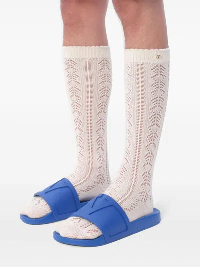 Valentino Garavani Men Coolside Pool Slides In Blue