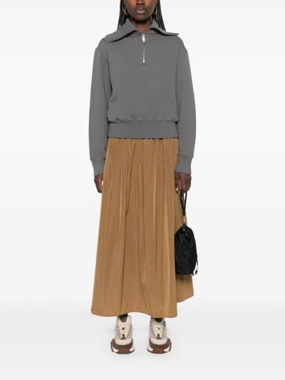 Autry Gray Cotton Sweatshirt With Zip In Multicolor