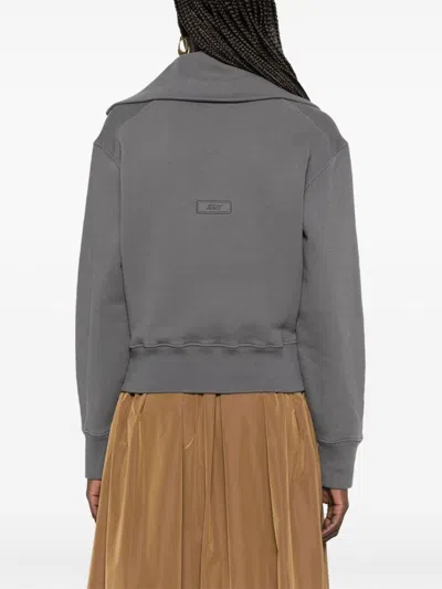 Autry Gray Cotton Sweatshirt With Zip In Multicolor
