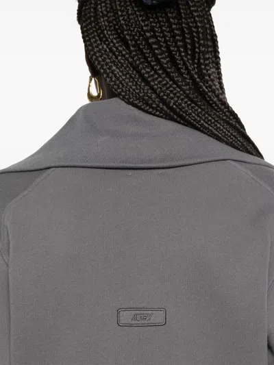 Autry Gray Cotton Sweatshirt With Zip In Multicolor