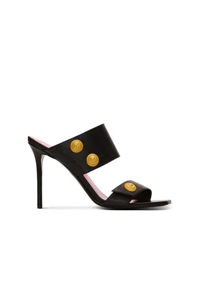 Balmain Square-headed High-heeled Sandals In Black