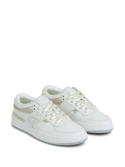 Givenchy G Move Sneakers In Mixed Leathers In White