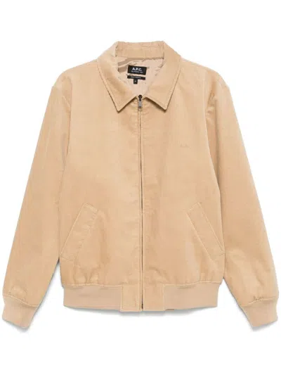 Apc Corduroy Jacket In Beige